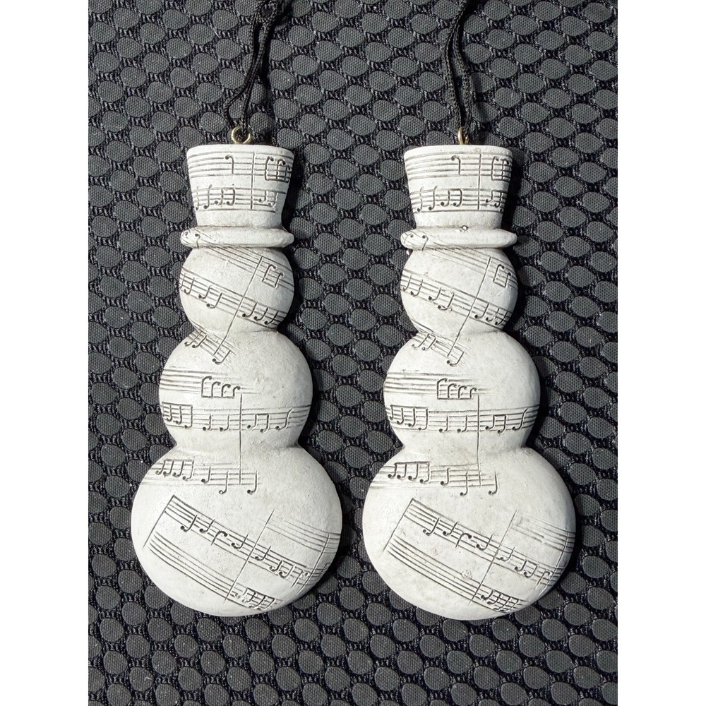 Music Sheet Snowman Ornaments Musical Notes Set of 12 Musician 4" Christmas - Picture 6 of 7